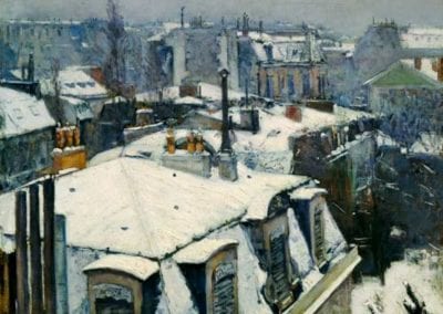 impressionnisme Gustave Caillebotte paysage de toit dans la neige